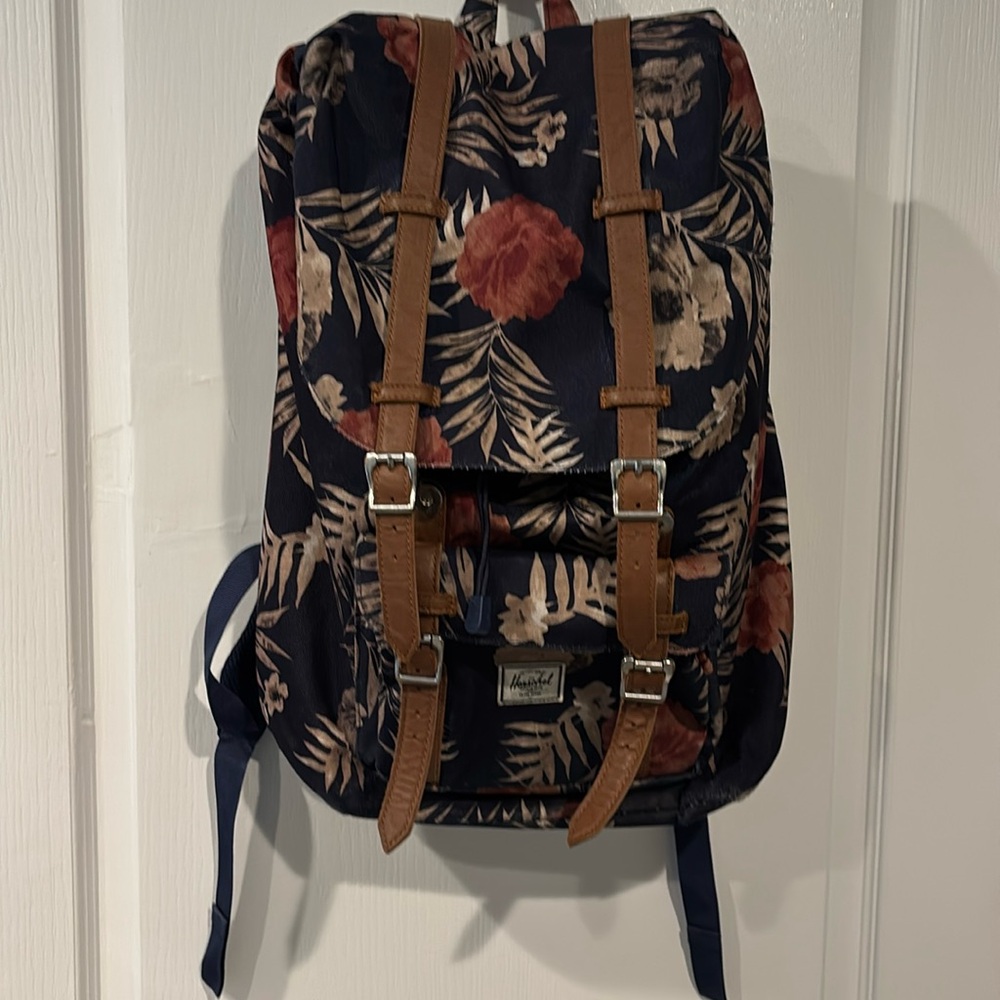 Herschel Supply Company Floral Backpack - Navy and Brown